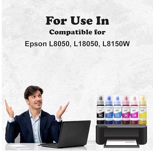 Image of Duplex DTC Refill Ink 057 Compatible with Epson L8050, L18050, L8150W Printer (057 Cyan Ink 1 Pcs)