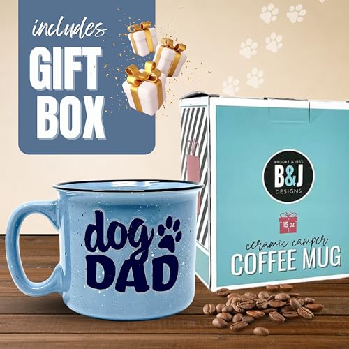 Taza de café cerámica azul 14 oz para amantes de perros miniatura 5