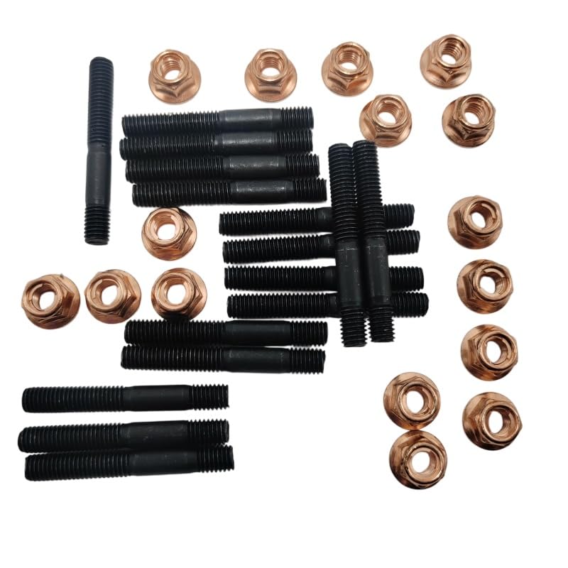 2PCS 8 Kits A1201420072 Exhaust Manifold Hex Nuts, M8 x 1.25 Self-Locking Flange Nut Replacement Kit Compatible with Volkswagen, Audi, BMW Cars & Trucks