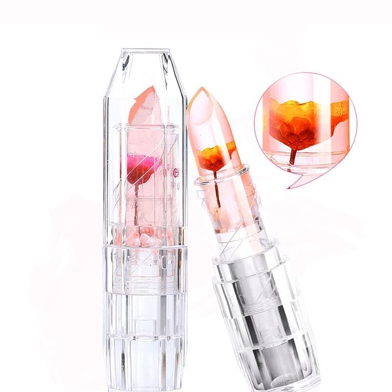 Image of Flower LipGloss Transfer-Proof Matte Lipstick Set, Waterproof, Long Lasting, Pink Shade, Transparent Smooth, Non-Stick, Professional- Pack Of 1Pc