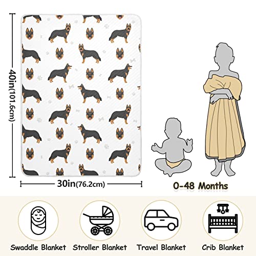 Image of Swaddle Blanket Bohemian Shepherd Dog Cotton for Infants, Receiving, Lightweight Soft Swaddling for Crib, Stroller, Nursery, 30X40 in