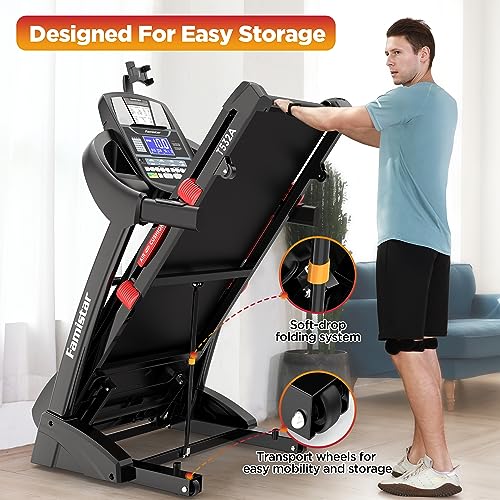 Image of 4.5HP Foldable Treadmill for Home w / 15% Auto Incline, 300lbs Capacity, 10MPH, 64+3+3+1 Programs