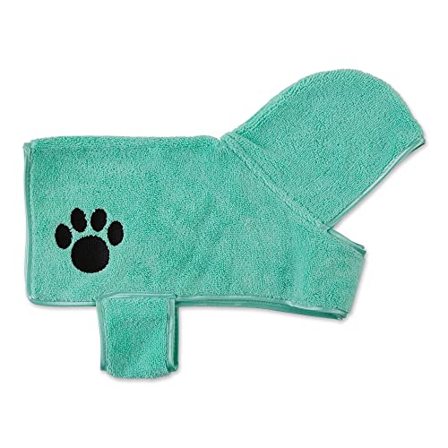 Bone-Dry-Pet-Robe-Collection-Embroidered-Absorbent-Microfiber-Bath-Robe-with-Adjustable-Closure-for-Dogs-Cats-X-Small-Aqua - Cucciolini Doodles   Bone-Dry-Pet-Robe-Collection-Embroidered-Absorbent-Microfiber-Bath-Robe-with-Adjustable-Closure-for-Dogs-Cats-X-Small-Aqua