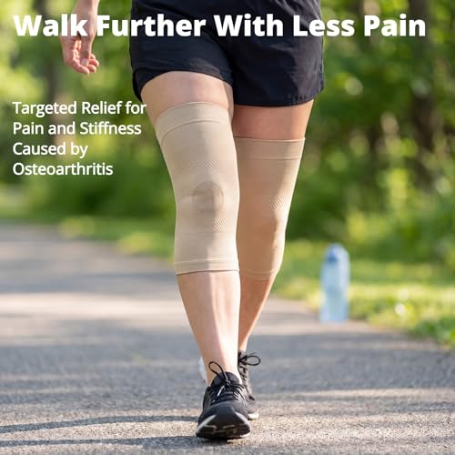 Image of MGANG Knee Compression Sleeves, 20-30mmHg Support for Pain Relief, Swelling | Medical Grade Non-Slip Silicone, Elastic, for Meniscus Tear, Arthritis, Joint Pain, Injury Recovery, Weightlifting, Workout