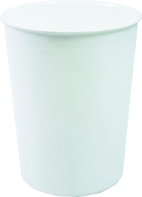 EDS Round Waste Paper Bin |Modern Chequered Design| Lightweight Sturdy Plastic 5L Waste Paper Basket | Small Waste Bin For Bedroom, Lounge, Office And Desk (White)