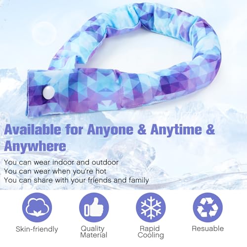 12 Pcs Cooling Neck Wraps with Button Tie Dye Neck Cooler for Hot Weather Ice Cooling Bandana Scarf for Summer Heat Men Women (Gradient Color)3