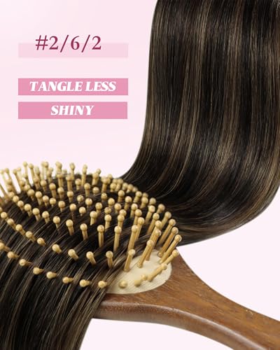Image of YoungSee Micro Loop Hair Extensions Real Human Hair Brown Microlink Hair Extensions Human Hair Dark Brown Balayage Bead Hair Extension Real Hair 18 Inch Ombre Micro-Bead Hair Extension Soft 57g 50s
