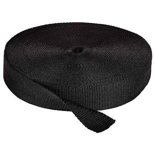 Strapworks Heavyweight Polypropylene Webbing - Heavy Duty Poly Strapping For Outdoor Diy Gear Repair, 2 Inch X 50 Yards - Black #TOP25