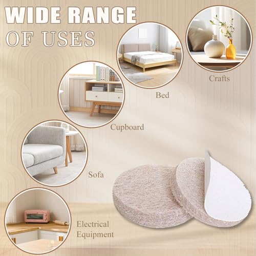 Yelanon Felt Furniture Pads -278 Pcs Furniture Pads Self Adhesive, Felt Chair Pads, Anti Scratch Floor Protectors for Furniture Feet Chair Legs, Furniture Felt Pads for Hardwoods Floors, Beige - Image 5