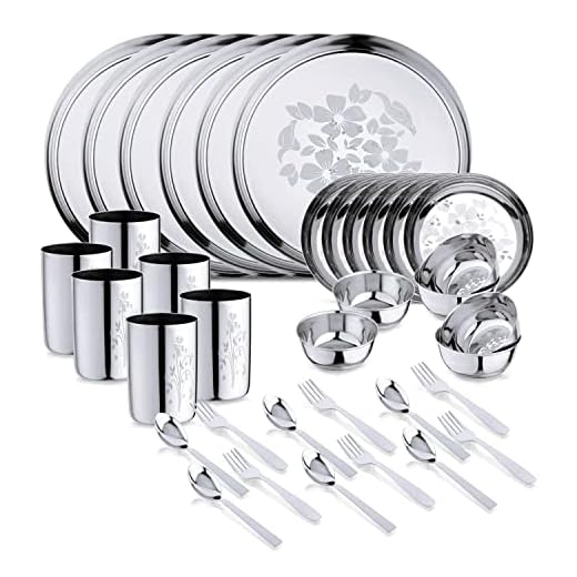 Elegant Stainless Steel Dinnerware Set of 36