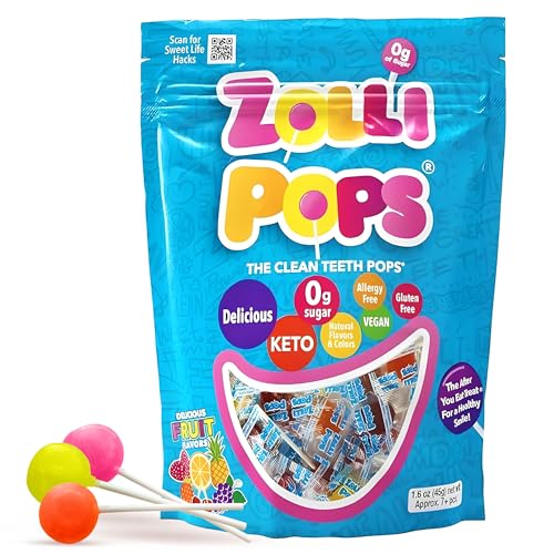 Zollipops, Sugar Free Lollipop - Gluten Free, Non GMO, Vegan and Kosher Safe, Lollipop Assortment - 8 Pcs Bag, Healthy Sweets Variety