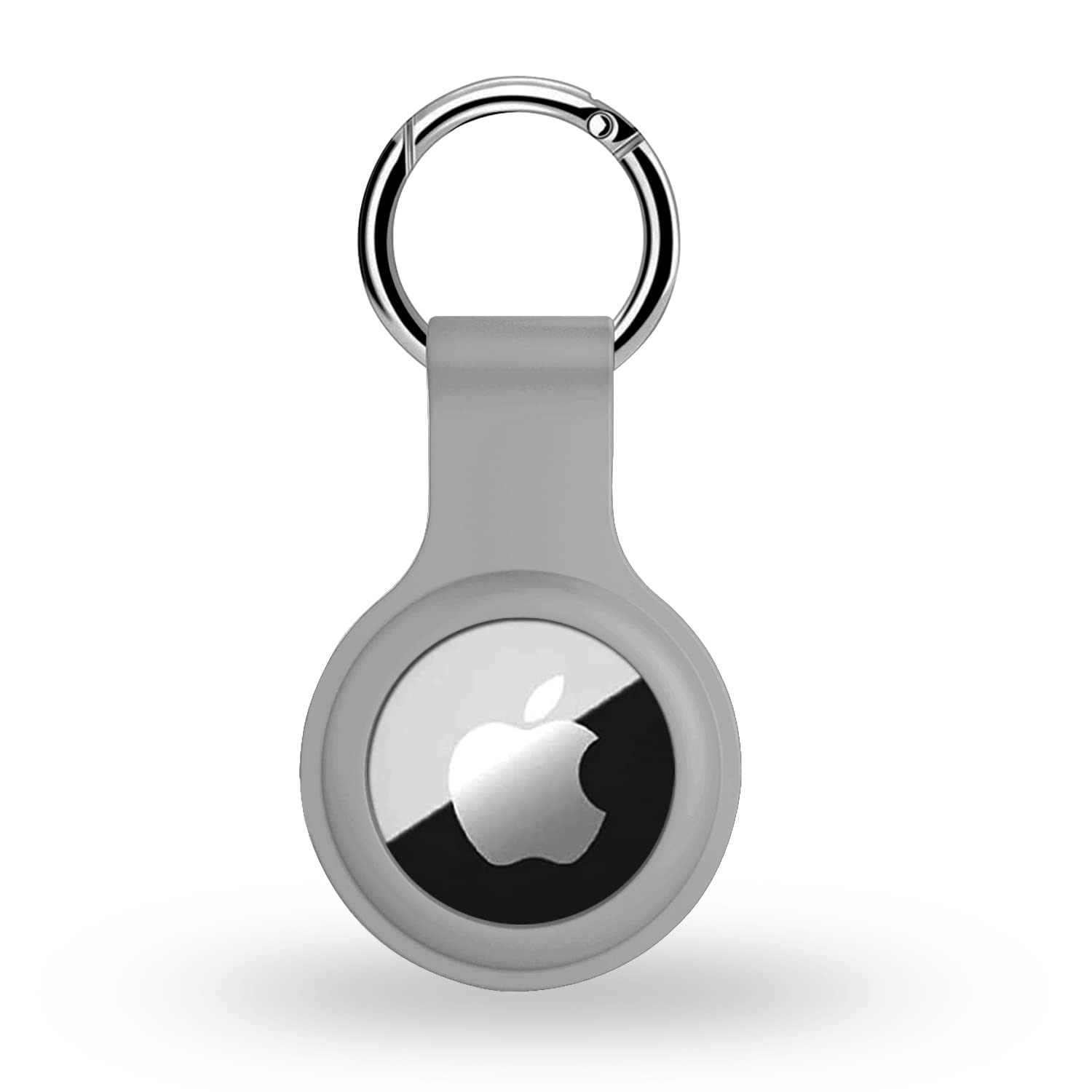 SQUIF Silicone Case for Airtag Case Locator Tracker Anti-Lost Device Keychain Protection (Light Grey)