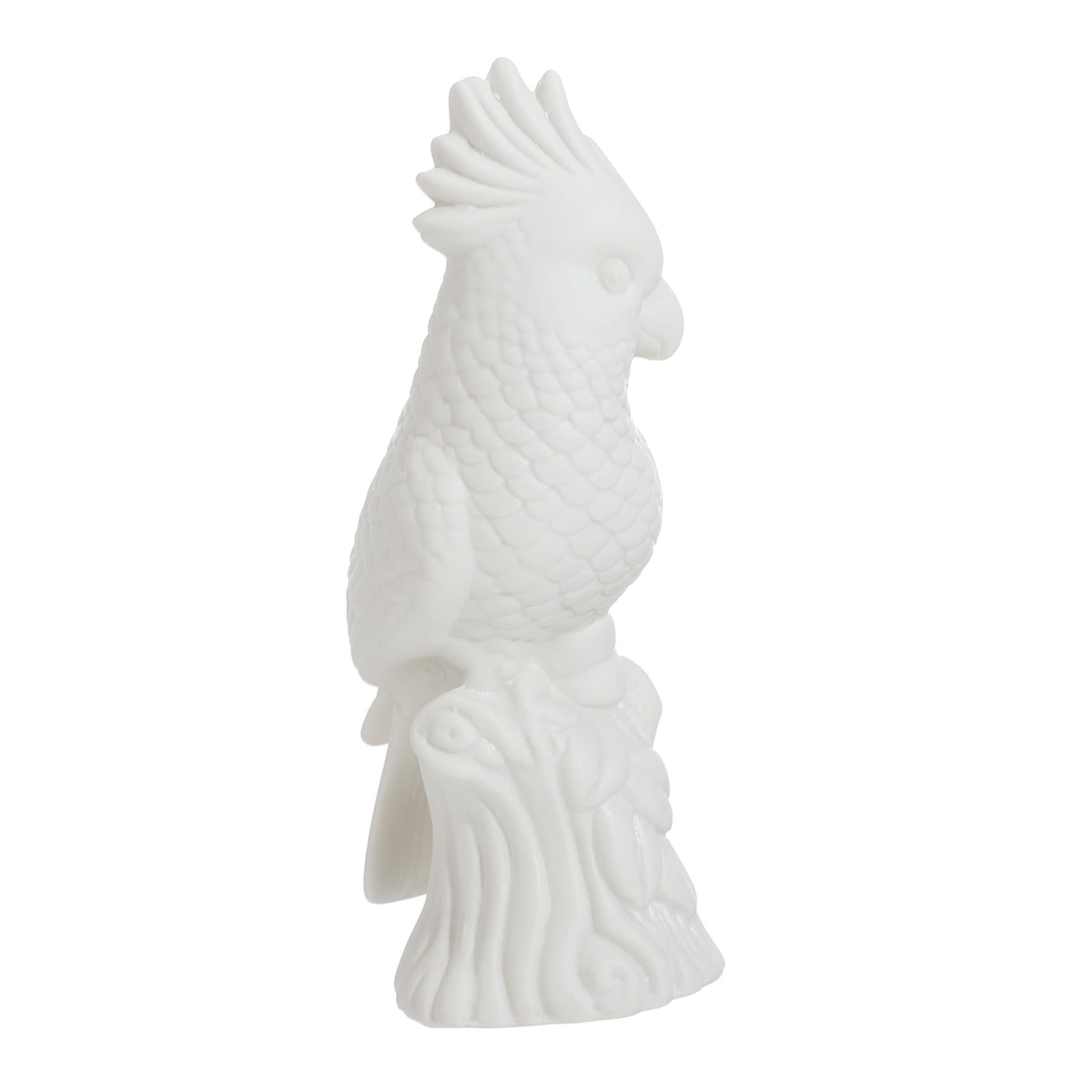 Perroquet Céramique Blanche Anti-Stress Sculpture Idée Cadeau Bureau Design
