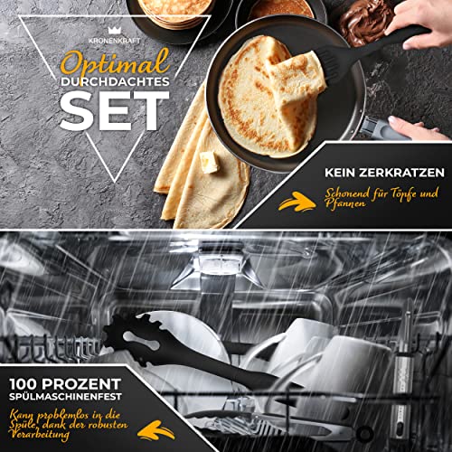 KRONENKRAFT 12 teiliges Küchenset Küchenzubehör, Kochset, Küchenutensilien Set, Küchenzubehör, Kochzubehör, Haushaltshelfer Set, Pfannenwender, Schneebesen 4