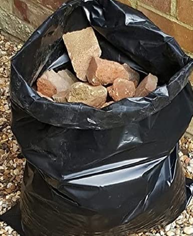 EQUIP247UK - BLACK Heavy Duty Rubble Sacks/Bags Builders 20"X 30" 30KG+ (Pack of 10)