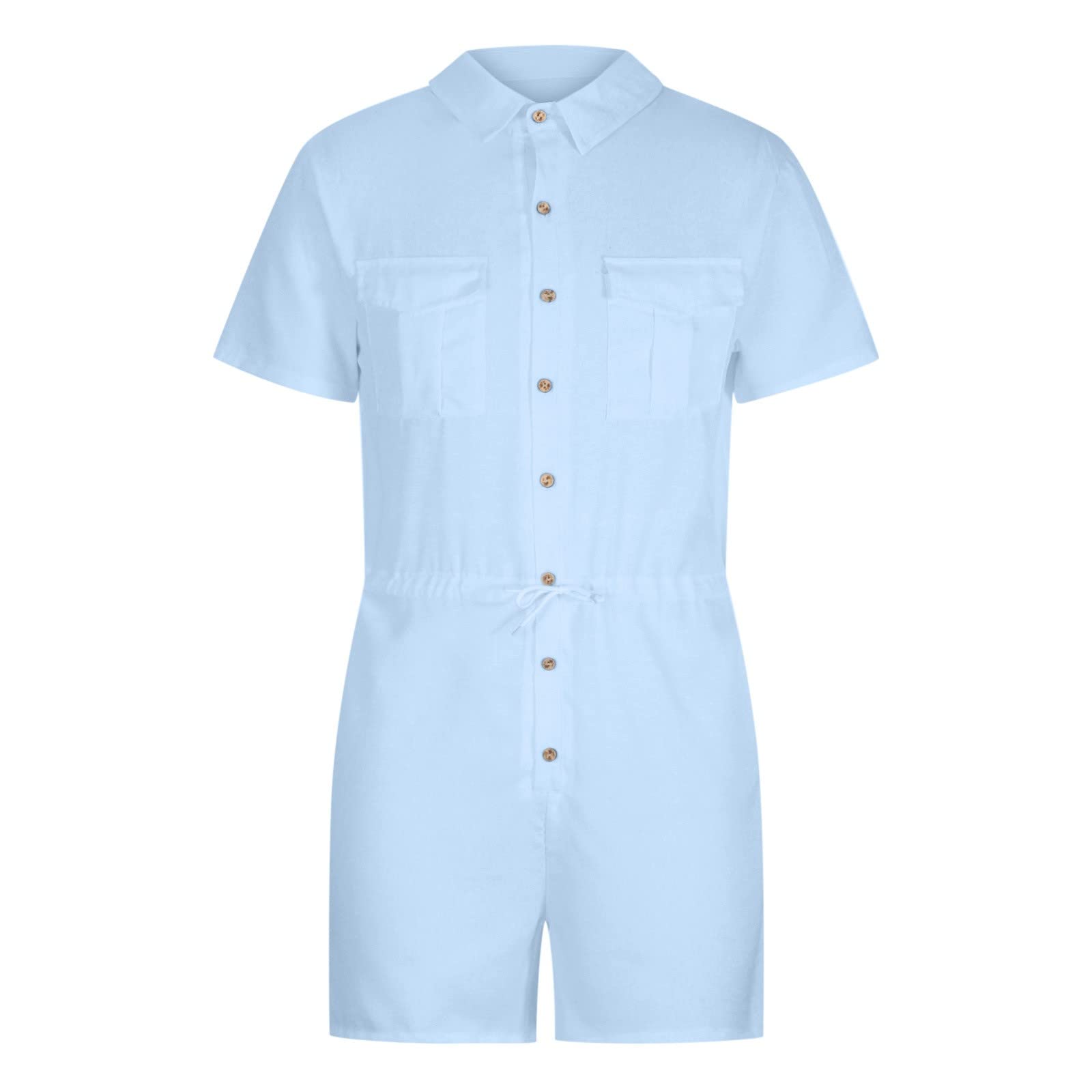 Lässige Jumpsuits mit Taschen: Sommer-Overall, kurz, Herren-Loungewear-Set, Baumwoll-Leinen-Latzhose, Ober- und Hosen-Sets, Herren, Sommer, schmal, einteilige Hose, modisch, lässig, Knopf-Shorts