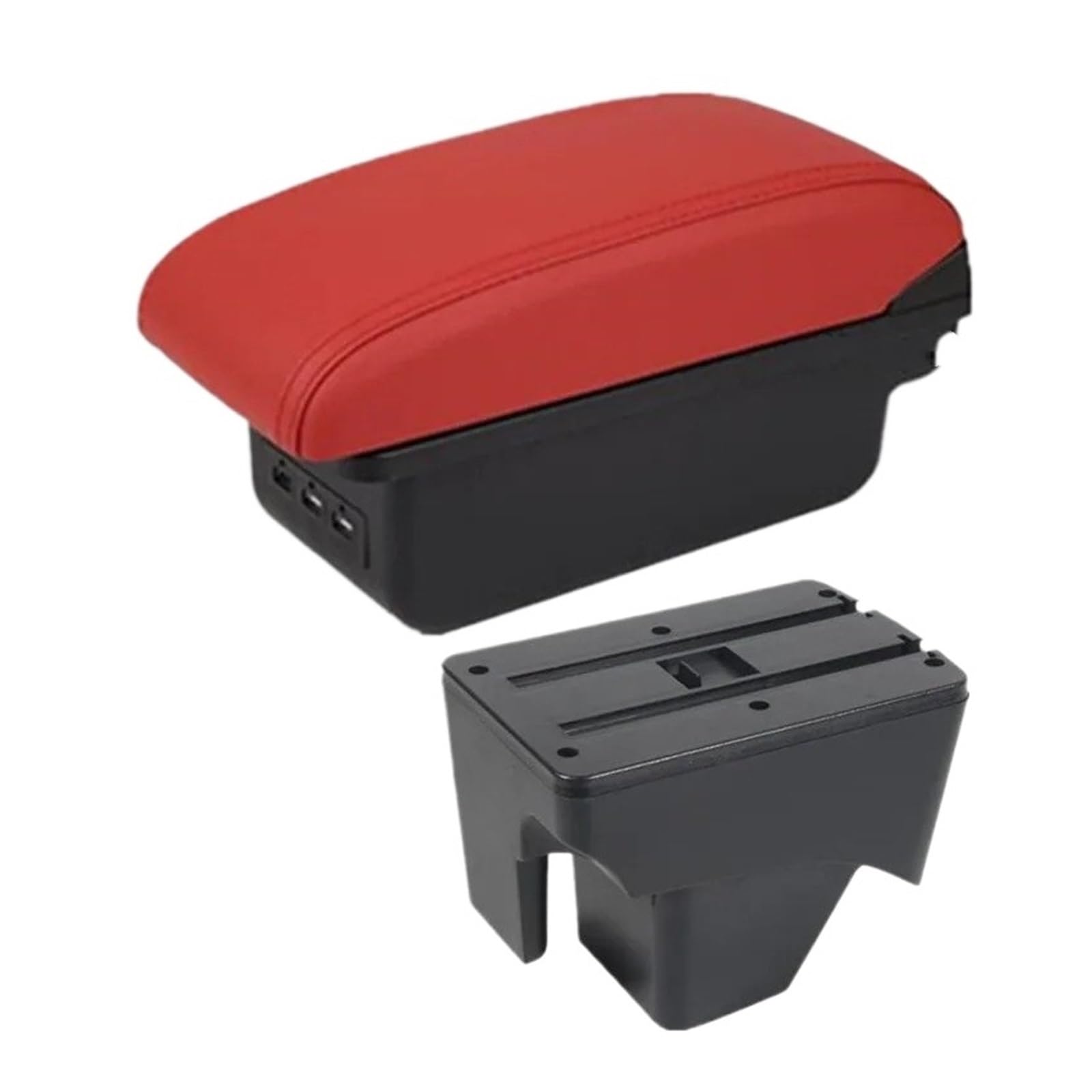 Ggwqoops Car Armrests For VW For TERA 2025 Central Storage Box Interior Retrofit Car Accessories Armrest Box(B4 red 3USB)