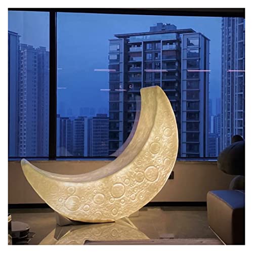 Standing Lamp Moonlight Floor Lamp Lounge Chair Living Room Decoration Atmosphere Lamp Bedroom Seating Crescent Illuminated Chair Floor Lamp (Color : Seven Colored Light, Size : 150Cm) #TOP3