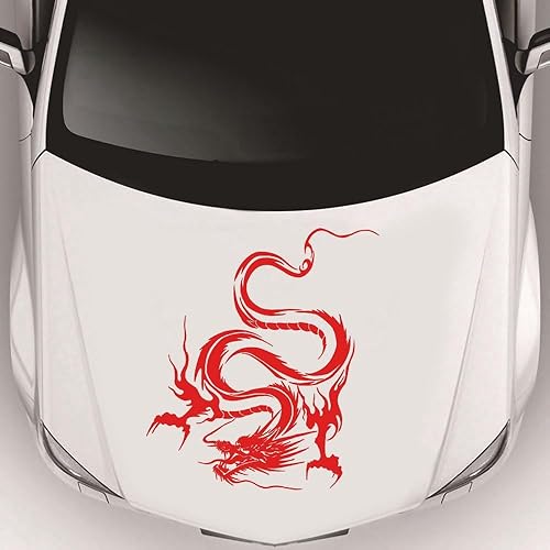 Miniatura 3 de Calcomanías gráficas de vinilo autoadhesivas para capó de automóvil, 19.69 x 14.57 pulgadas, color rojo