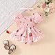 LUVCES Neugeborenen Mädchen Kleid Sommer Outfit Süßes Erdbeer-bedrucktes Kurzärmliges Prinzessinnenkleid Stirnband Kleidung Set 2pcs Rosa Erdbeere 3-6 Monate