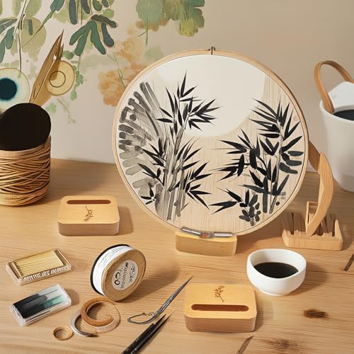 Image of GeryVtee 6 Pcs Small Embroidery Hoop Stand Embroidery Hoop Display Stand Embroidery Frames for Display Embroidery Cross Stitch Hoop Accessories Decor (Rectangle)