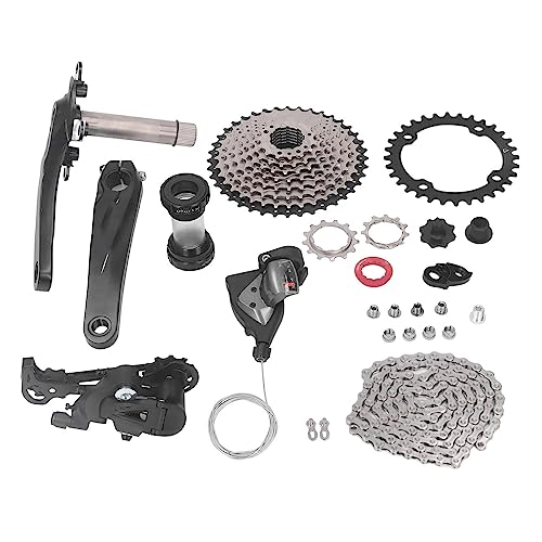 Alomejor Kit de de Marchas para Bicicleta, Grupo de 10 Velocidades con Cadena de Trasero, para Desplazamientos, Viajes, Ciclismo de Carretera (Plato 32T)