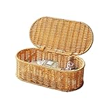 Piccoli Cestini per Organizzare - con Coperchio in Sintetico,Piccoli Contenitori per Organizzare - per Casa Bagno Cucina Cameretta Stile Rustico Giocattoli Makeup Prodotti