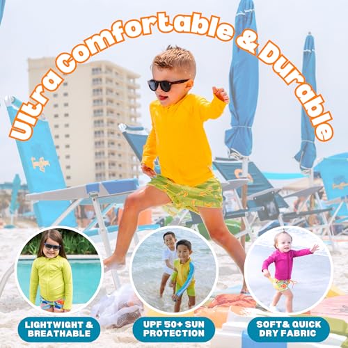 Image of SwimZip UPF 50+ Long Sleeve Rash Guard for Boys' and Girls' - Baby, Toddler, Kids