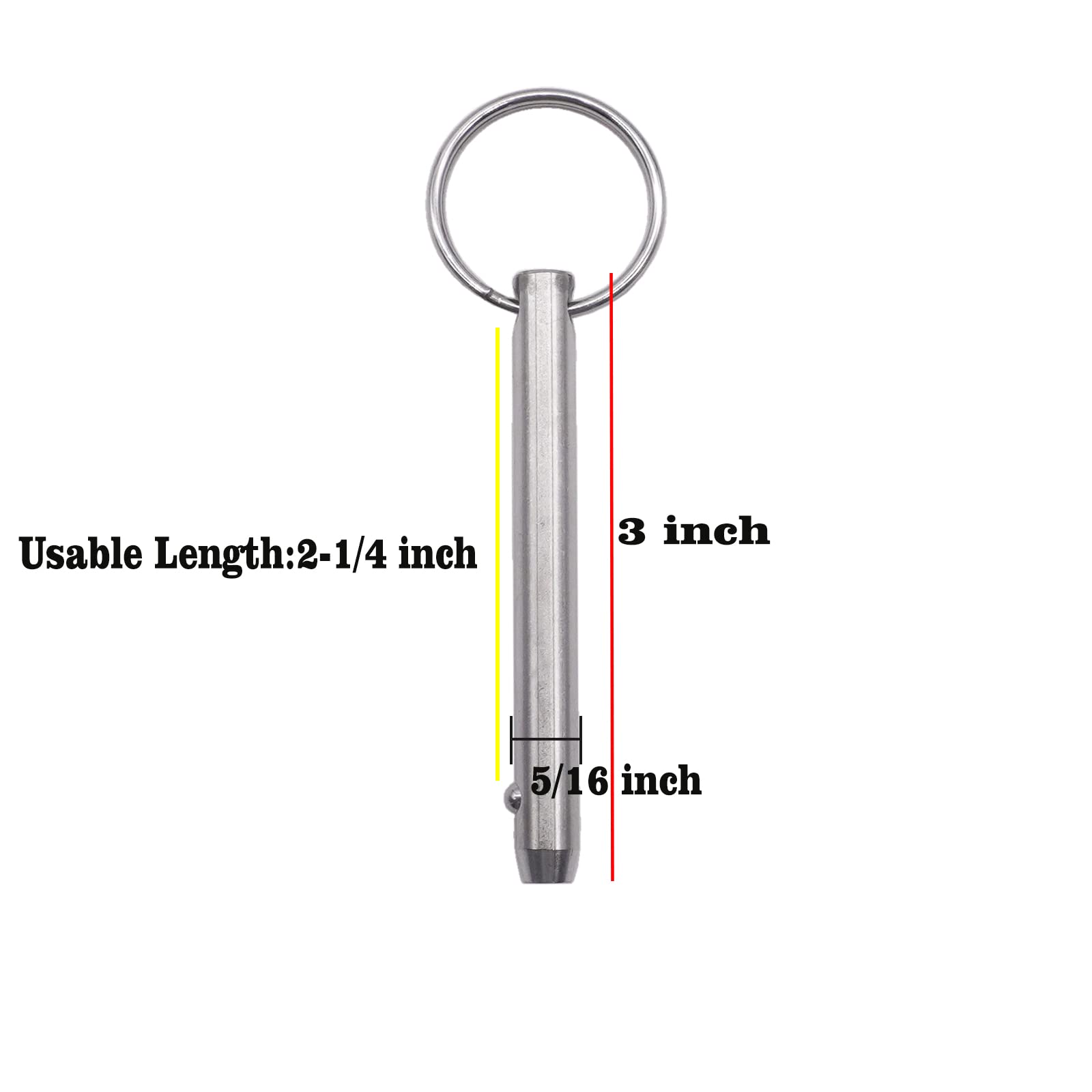 Quick Release Pins For Boat, Bimini Top, And Deck Hinge - Pack Of