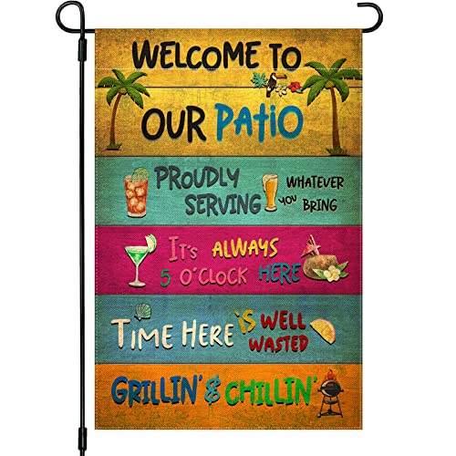 Snycler Welcome To Our Patio Garden Flag, 12.5x18" Party Decorations,