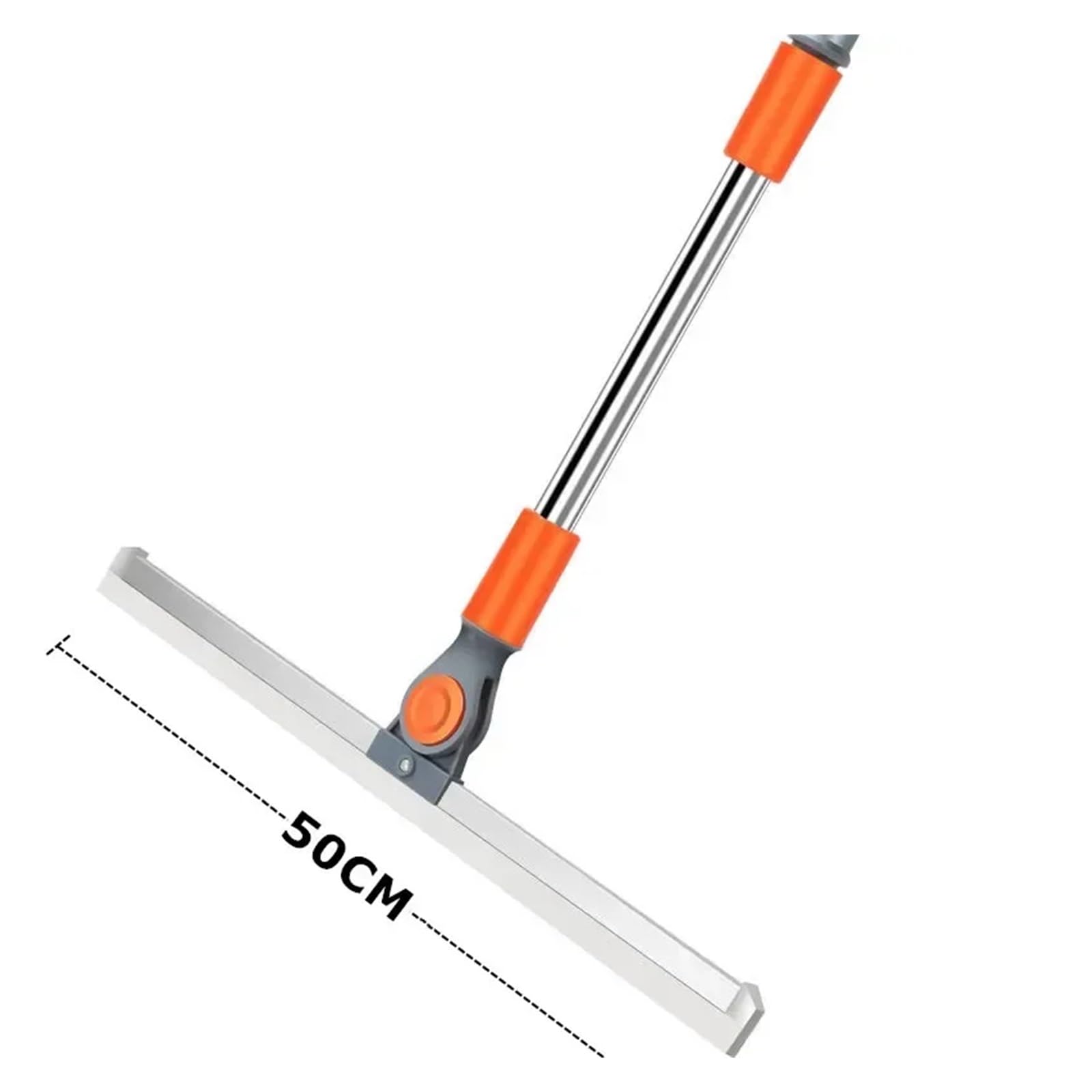 Scopa magica in silicone, spazzola per pavimenti in vetro francese, per finestre domestiche, bagno, spazzola flessibile, manico lungo telescopico (50 cm)