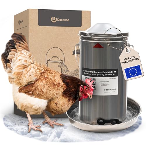 Abreuvoir Poule Automatique 4 L en Acier Inoxydable –...