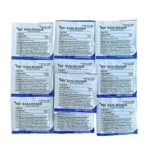 Sani-Hands Hand Wipes, Individually Wrapped -(10 PACK)
