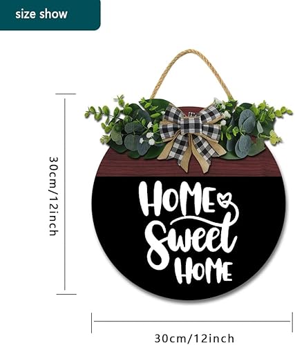 Miniatura 2 de Home Sweet Home - Letrero para decoración de puerta delantera, colgador de madera, arte de pared, para colgar en la puerta, primavera, verano,