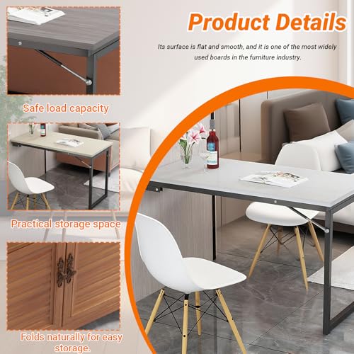 Bureau mural flottant élégant table pliante aux finitions soignées - 5