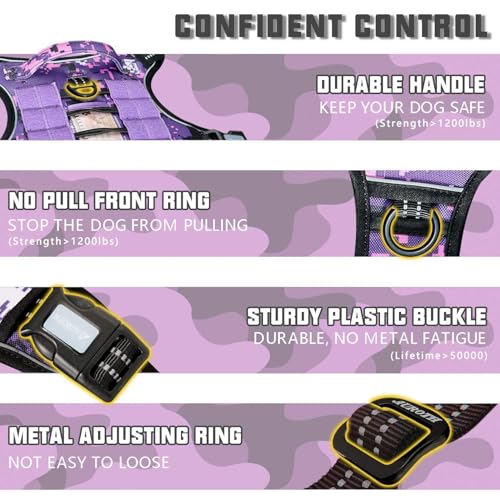 Image of AUROTH Tactical Dog Harness for Large Dogs, Heavy Duty No Pull Pet Vest