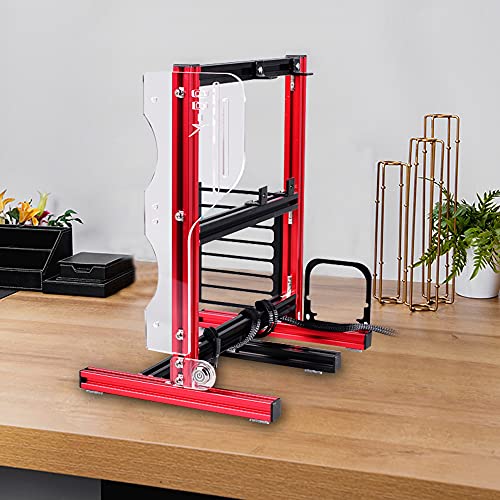 Gabinete para pruebas de PC Open Air, compatible con ATX/Micro-ATX/Mini-ITX, chasis DIY con estructura de aluminio y panel acrílico, soporte para refrigeración líquida (rojo) miniatura 5