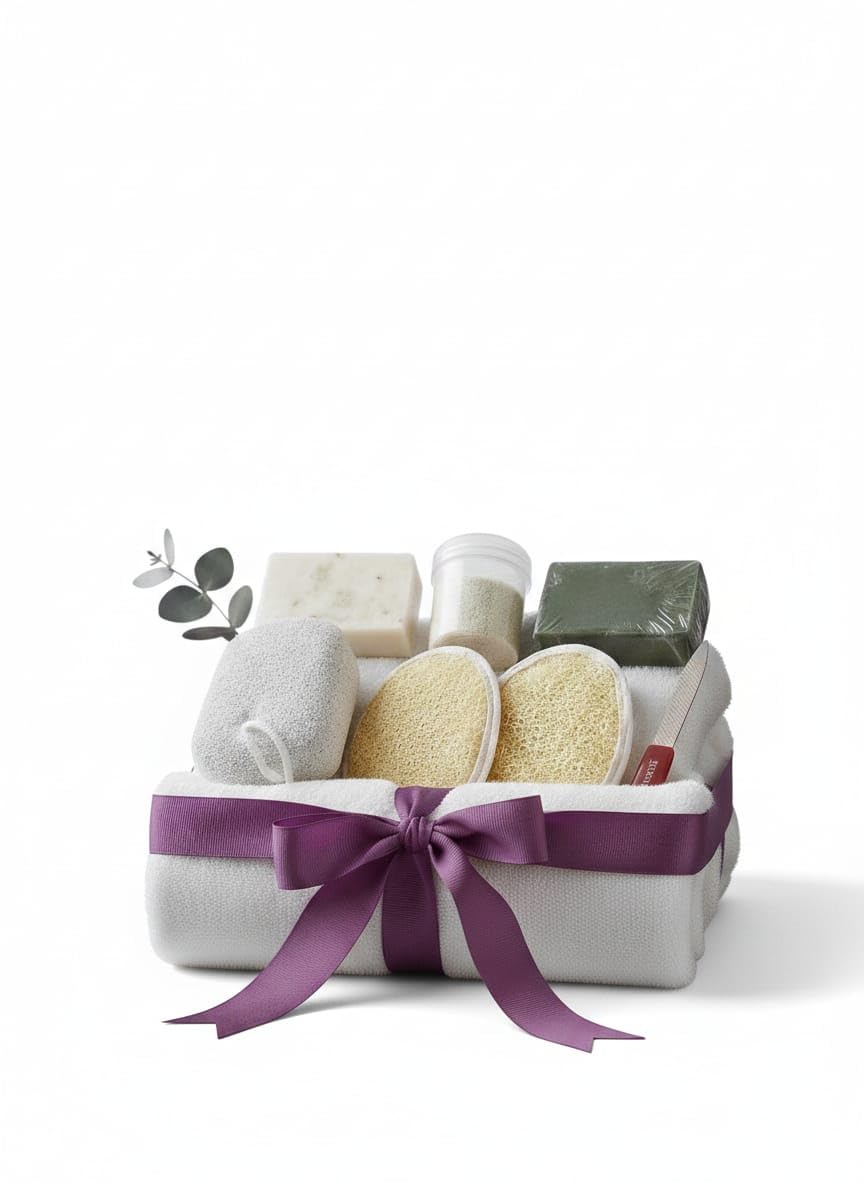 Natural Bath Gift Set for Women & Men – Neem & Oats Honey Soap Combo with 2 Loofahs, Ubtan Powder, Pumice Stone & Nail Filer | Spa Self Care Hamper for Gifting-image-32