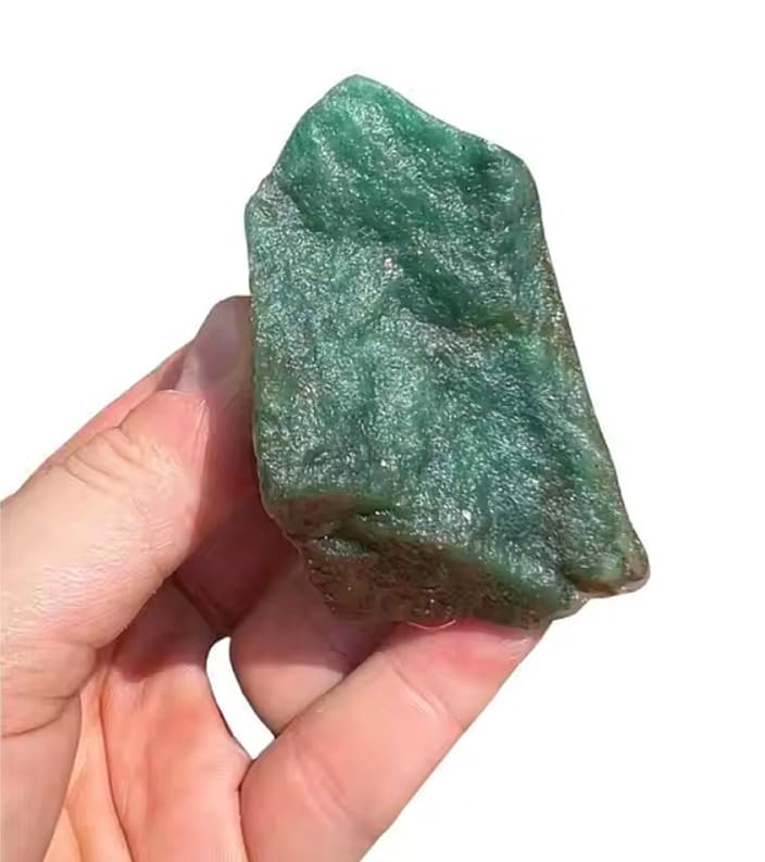 TENET - Piedra natural en bruto para meditación Reiki (jade verde oscuro 4-5 cm)