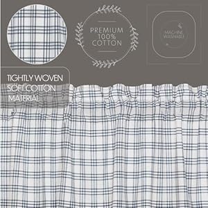 Vhcbrandssawyermillplaidcottonfarmhousekitchencurtainsrodpockethangingloops24incheslongtierpairblue Urban Country Home Decor Vhc brands sawyer mill plaid cotton farmhouse kitchen curtains rod pocket hanging loops 24 inches long tier pair blue urban country home decor