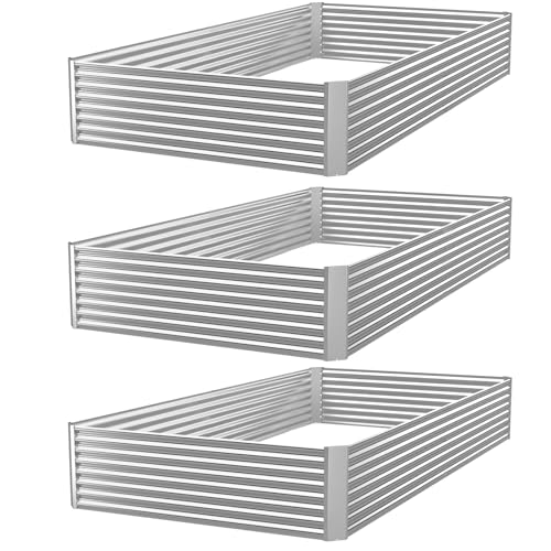 FRIZIONE 3pcs Galvanized Raised Garden Bed...