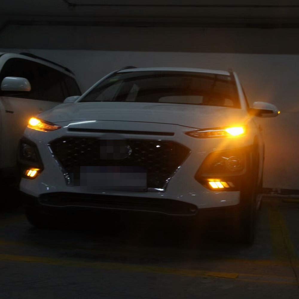 Luces diurnas LED DRL para Kona Encino 2018 2019 2020 2021, LED DRL + amarillo Streamer luces de señalización