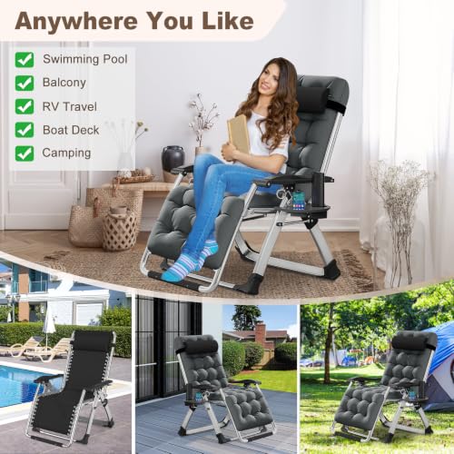 Image of DoCred Comfy Folding Recliner Chair -Bedroom Living Room Chairs