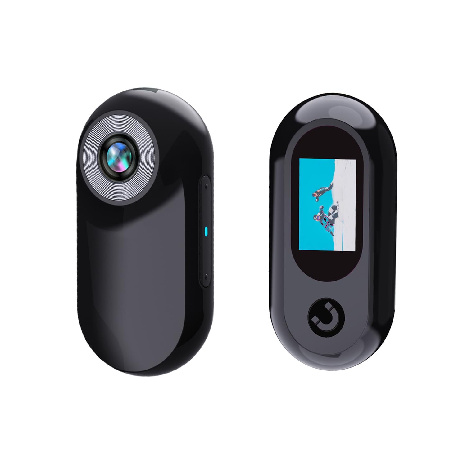 Xilecam Camera Portable Miniature Mini Caméra Sport Carte Mémoire 32 Go Camera Moto Caméra POV Magnétique Léger Multifonction Accessoires Mini Body Cam（Noir Brillant）