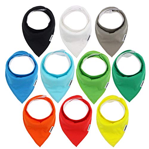 Twinor 10 Pack Baby Bibs Plain Baby Bandana Drool Bibs For Drooling And Teething, Super Absorbent&Soft Bibs For Baby Boys And Girls #TOP1