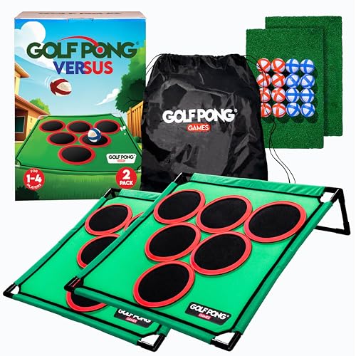 Golf Pong Versus Chipping Game for Men Women & Family 2 Boards No Club