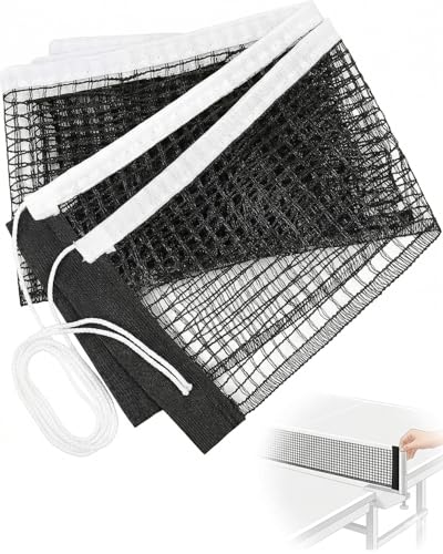 DLPRK Rete da Ping Pong Portatile, Tavolo in Poliestere, Rete di Ricambio, Postazioni da Ping Pong Professionale, Rete da Tennis Portatile, Per ogni tavolo, Per uso interno ed esterno (1.75M) (Nero)