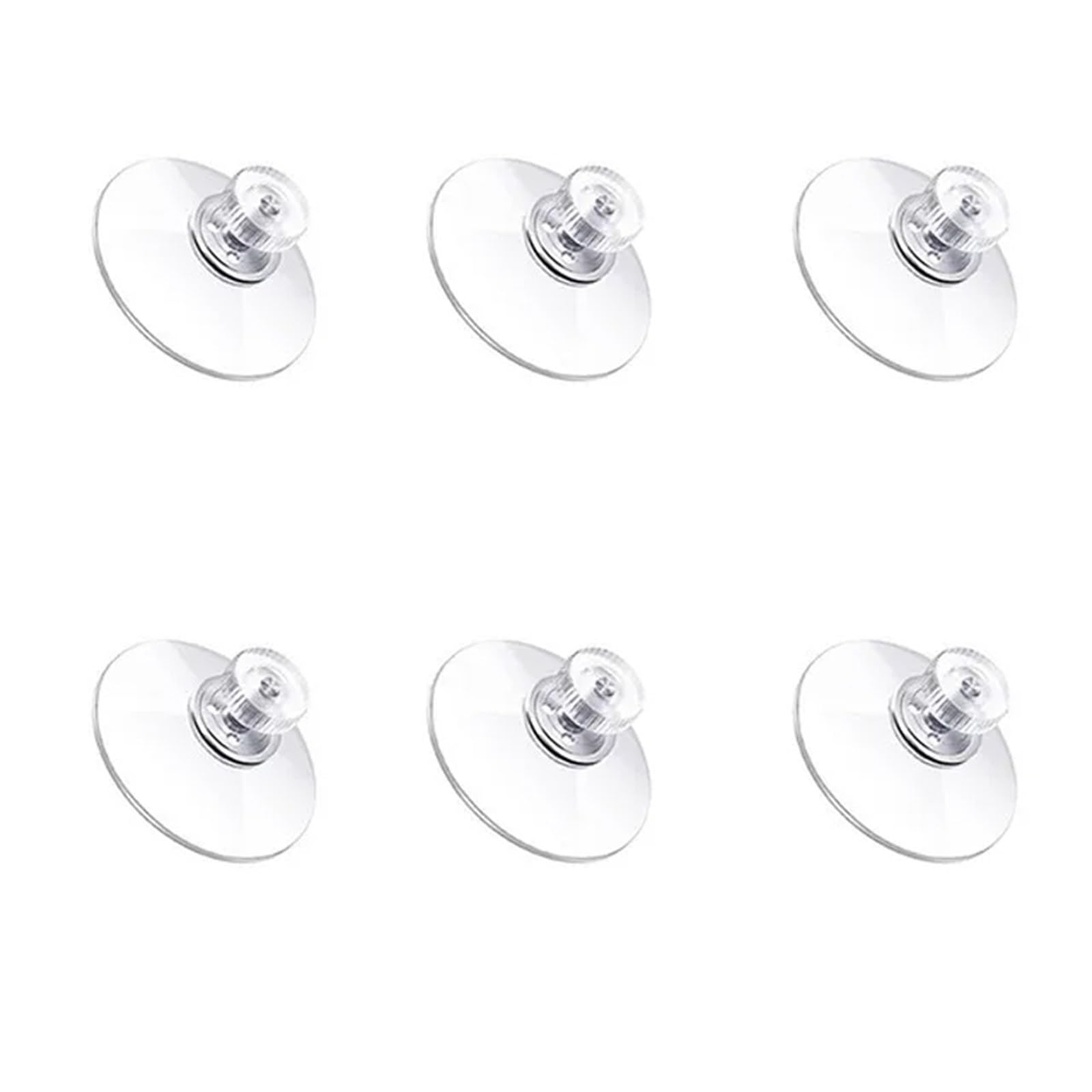 Ekalgretra Diameter 32Mm Clear Suction Cup 6Pcs Suction Cup Plastic Pads, Clear Pvc Sucker, Strong Adhesive Holder For Windows, Bathrooms, Glass Walls, Car Sun Shades(Diameter 32Mm)