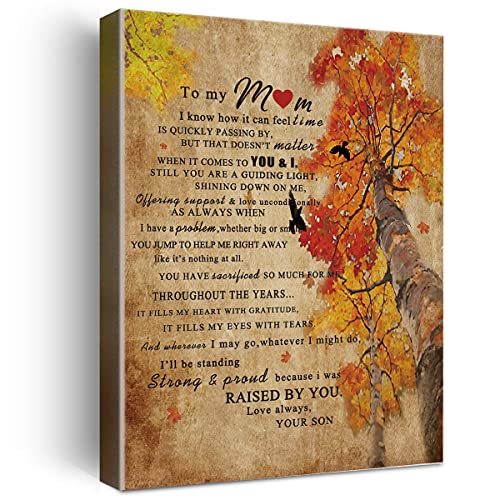 Wailozco Gifts for Mom - Hangable Canvas Poem Prints Framed Poster Wall Art for Daughter -...