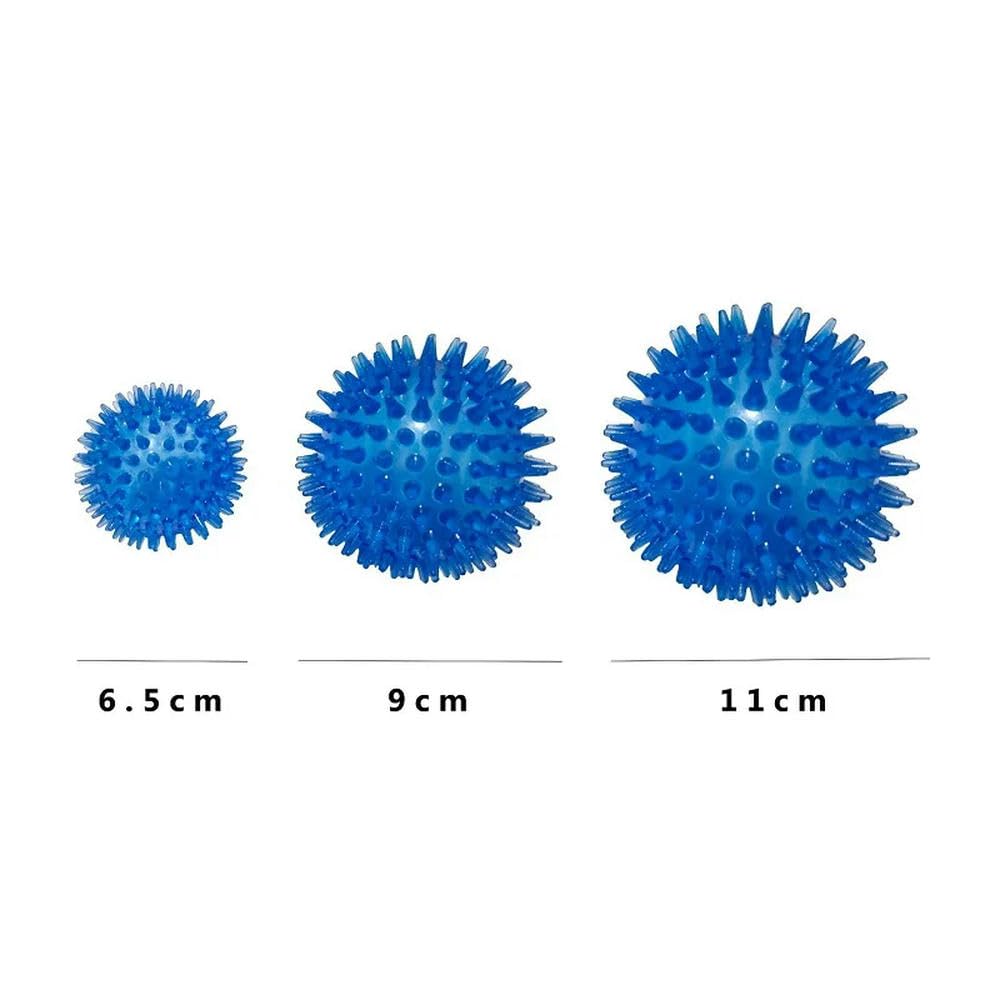 Hundespielzeug, Hundespielzeug, Katzenwelpen, klingendes Spielzeug, quietschender Zahnreinigungsball, Training for Haustierzähne, Kauspielzeug, Dornbälle, 6 Stück, Rot, 9 cm(Red 11cm)